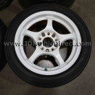 JDM A-Tech Monoblock White 15 Wheel and Tire Set 